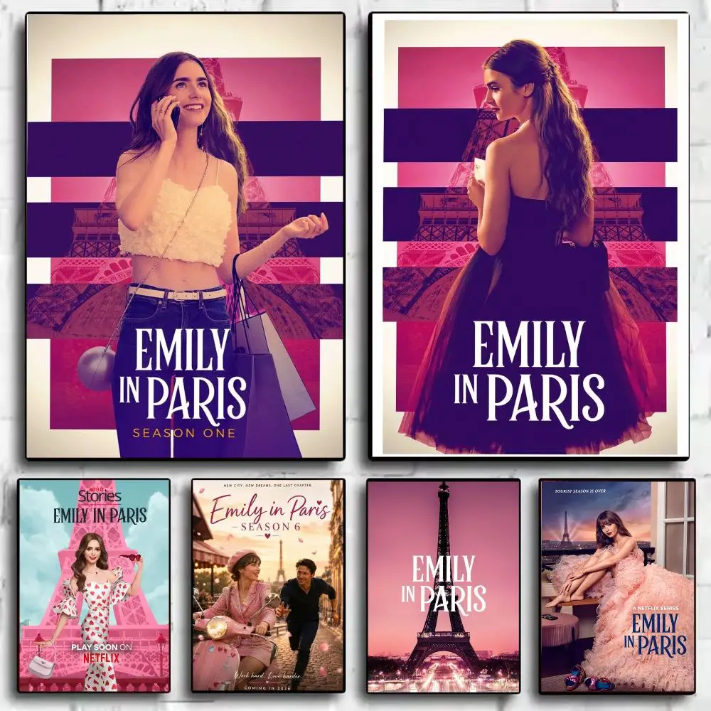 Classic Movie E-Emily in Paris Poster Modern  Wall Art Aesthetic Minimalist Bedroom Decor Cafe Home Gift