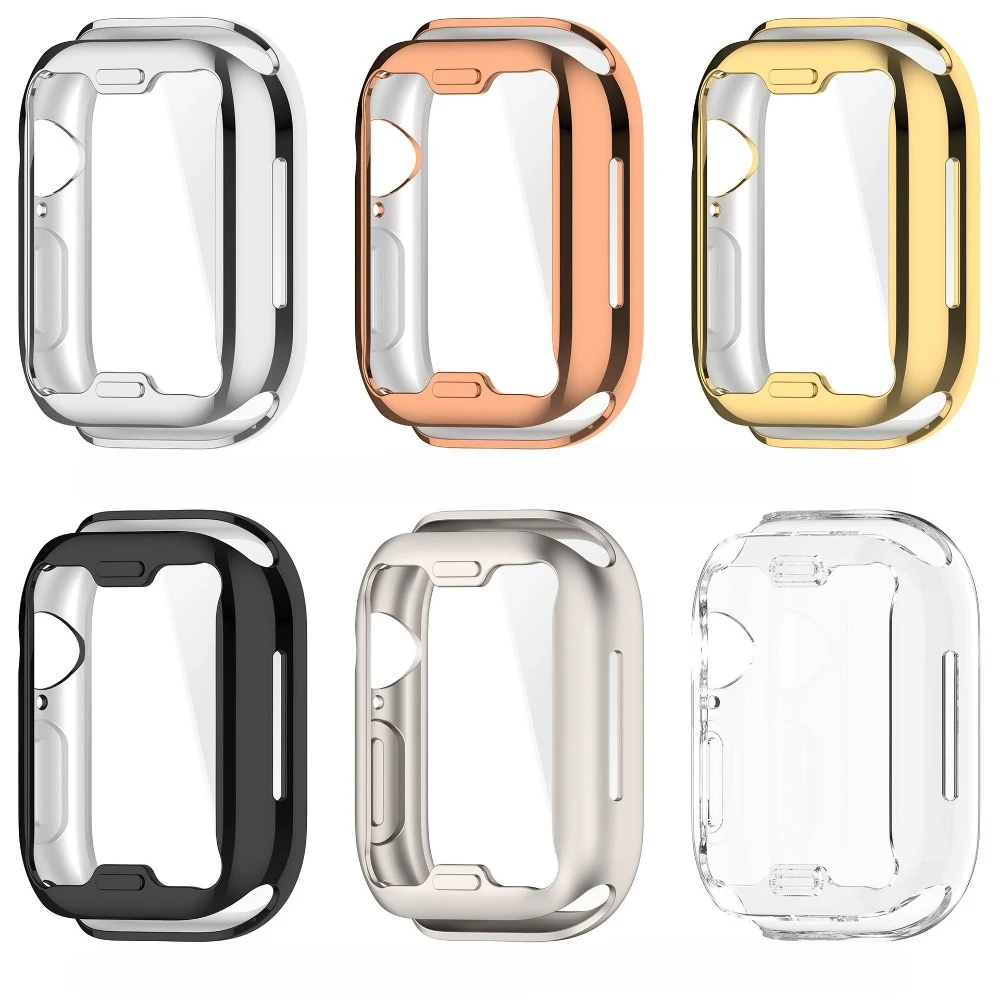 TPU Case for Apple Watch Series 10  Smart Band Full Cover Screen Protector With Cleaning cotton Anti-scratch Film Bumper