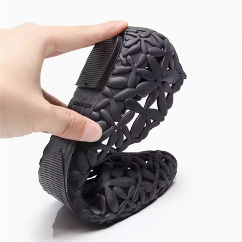 Women Low Price Jelly Shoes Pointed Tip Leisure Slip-On Hollow Breathable Anti-Skip Walking Driving Footwear 36-40 25cm Barefoot