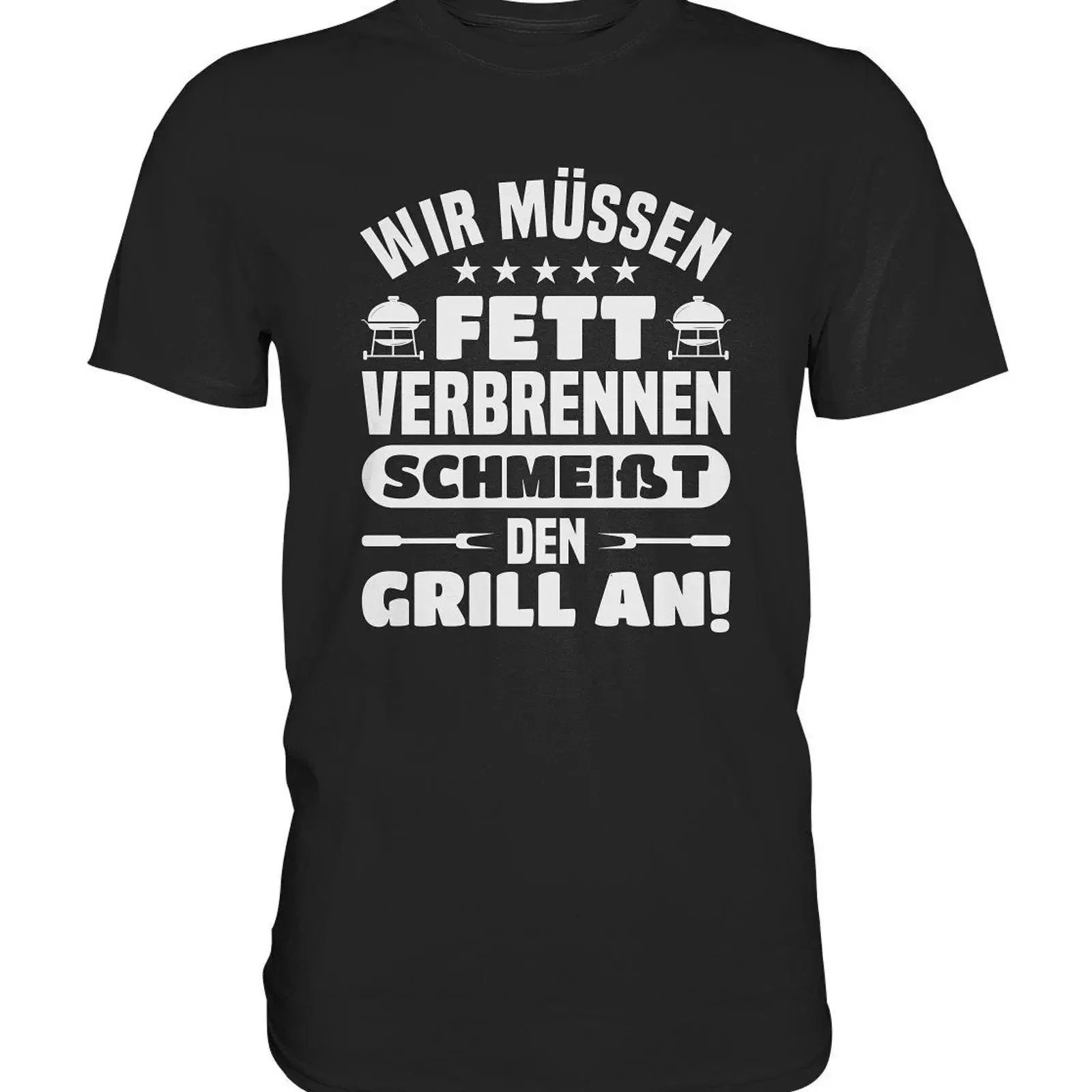 Grill We Must Burn Fat T Shirt Griller Sayings Men amp 39 s vintage Washed Casual streetwear Slightly Comfortable Versatile