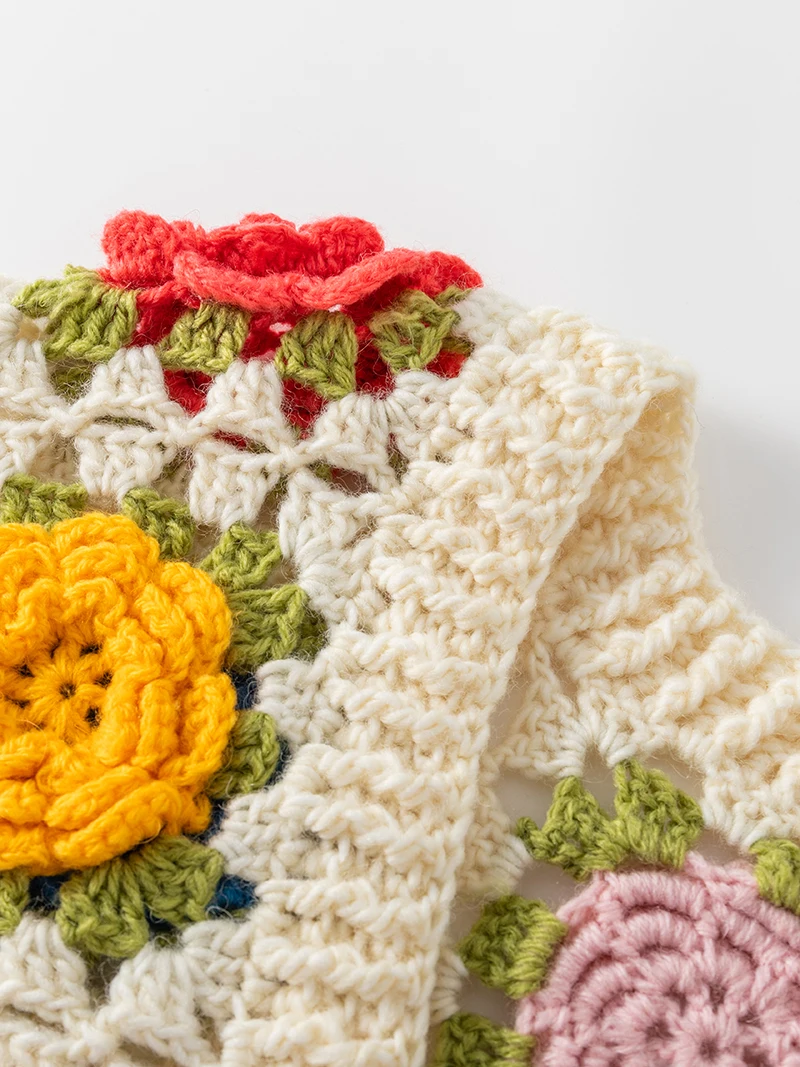Jastie Heavy Sweater Cardigan Hand Hook Three-dimensional Flower Hollow Sweet Sweater Cardigan Jacket Luxury Design Knitted Top