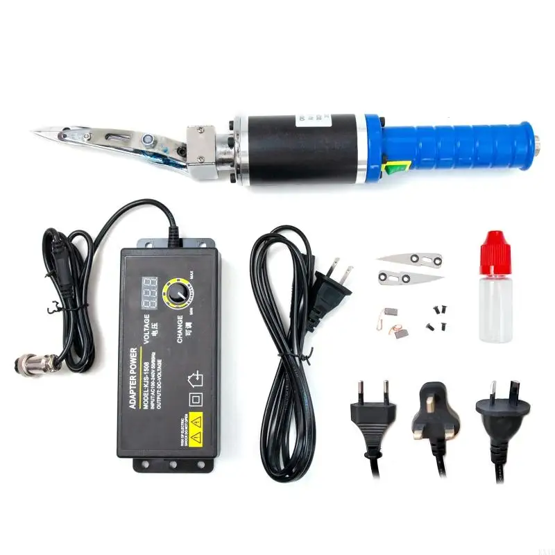

KX4B Practical Electric Scissors Heavy Duty Cutter Cloth Sewing Shear Carpet PVC Leather Cutting Tools Soft Grip for Sewing
