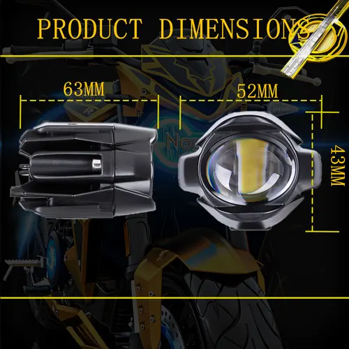 Imagen 2 del producto NORGOS 2 uds 4 modos auxiliar motocicleta foco faro LED luces antiniebla 12V 24V para BMW Honda Yamaha Suzuki Hero Italika