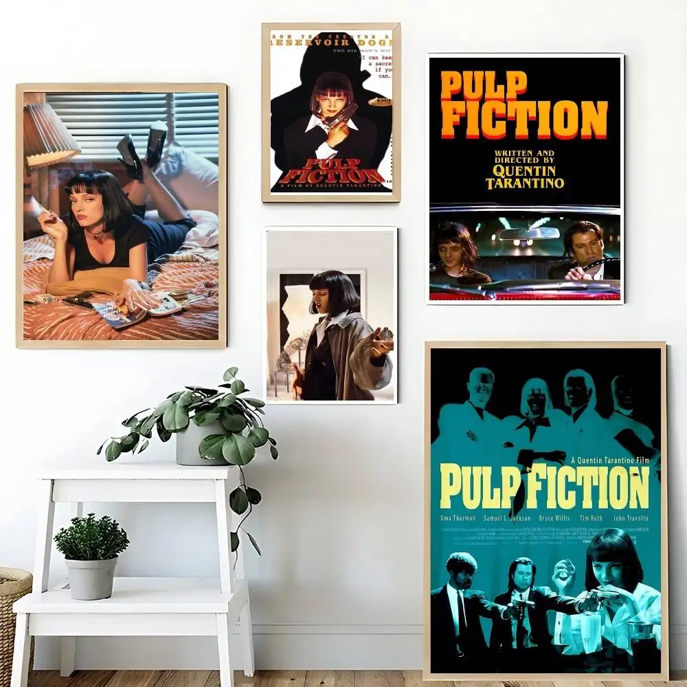 

Movie P-Pulp Fiction Poster No Framed Poster Kraft Club Bar Paper Vintage Poster Wall Art Painting Bedroom Study Stickers