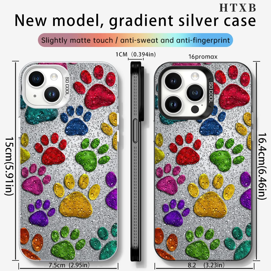 Стеклянный чехол для телефона с принтом собачьей лапы для iPhone 17–11 Pro Max Plus