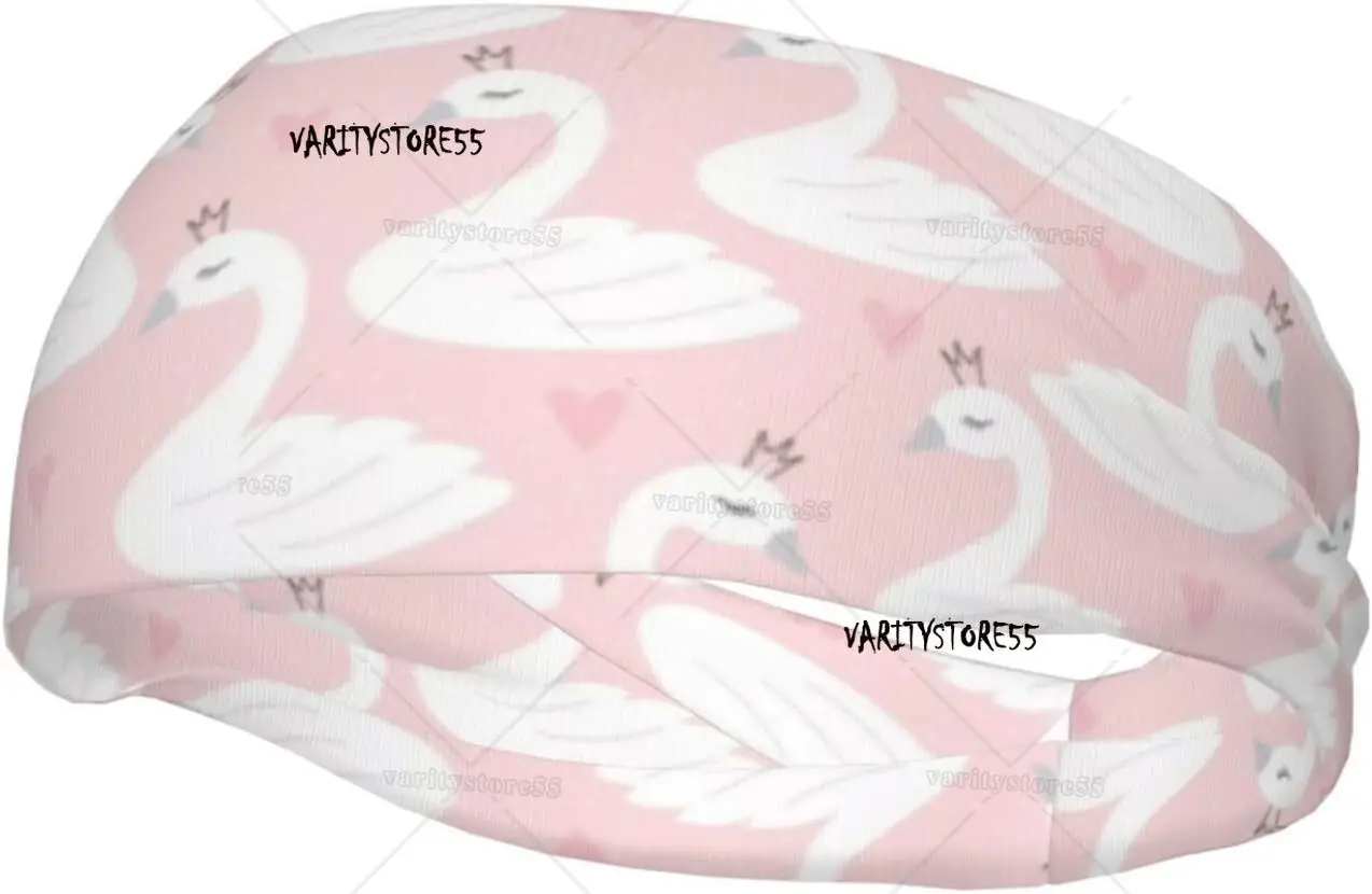 

Headband for Women Mens Swan Princess Pattern Cycling Sweatband Elastic Sweatband for Basketball