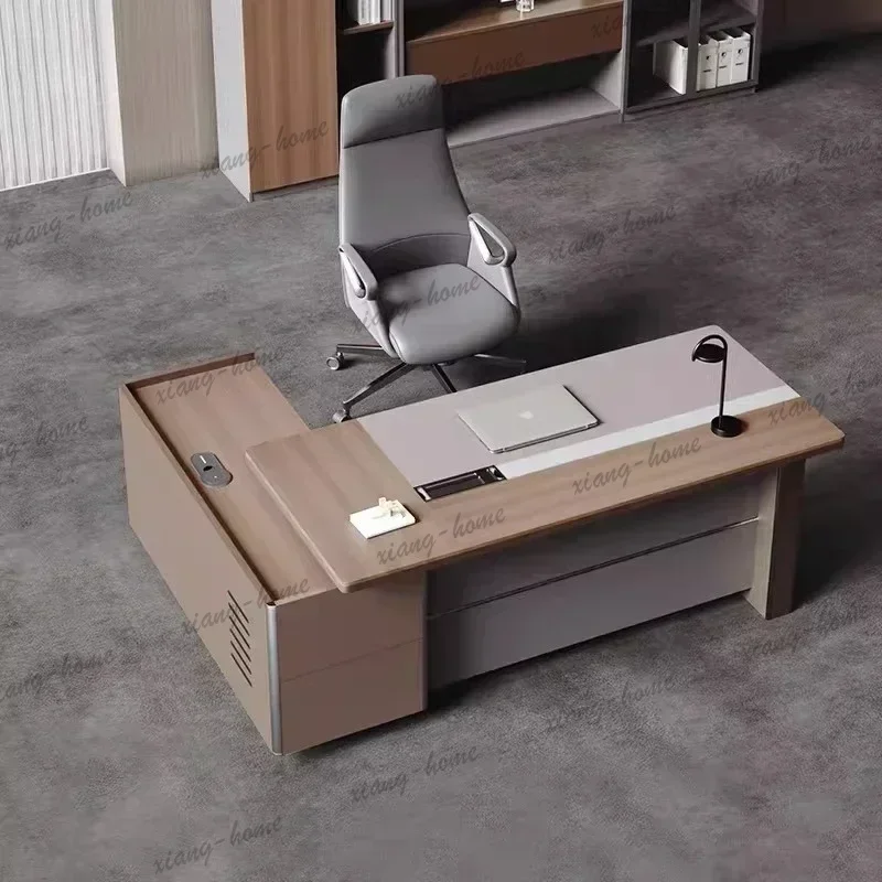 LJYFurniture Office Desk Luxury Executive President Manager Computer Desk Room Desks Gaming Table Filing Cabinets Storage Locker