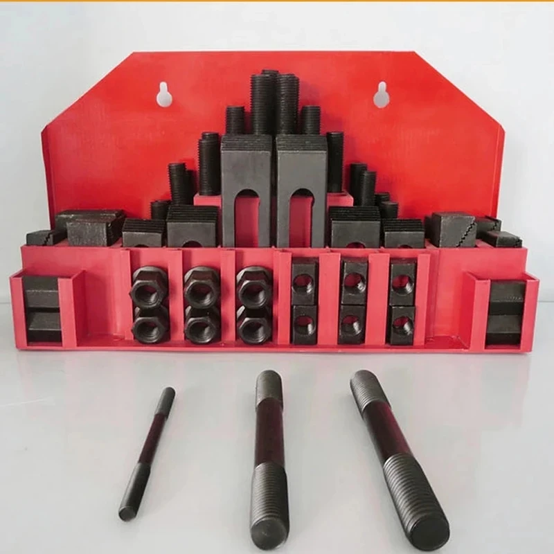 Milling Machine Clamping Set, Clamp Kit Tool, Vice Accessories, Universal Fixture Set, Pressure Plate  Code Iron, M12, 16, 58Pcs