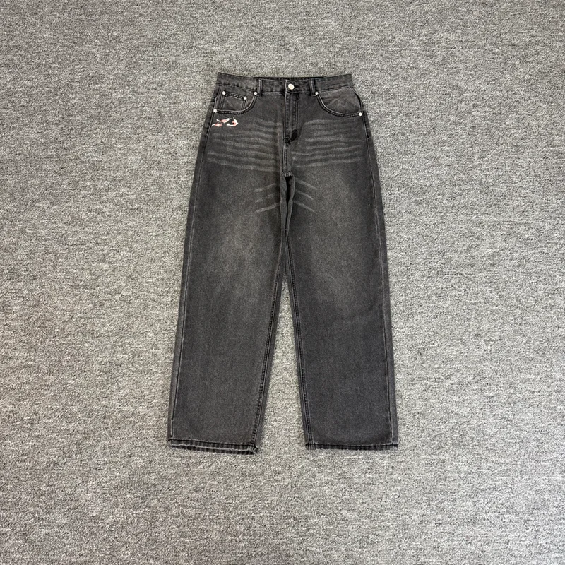 

Derschutze Gallery Denim Men's Jeans High Street Embroidery Trendy Casual Fashion Straight Leg Jeans 2026SS