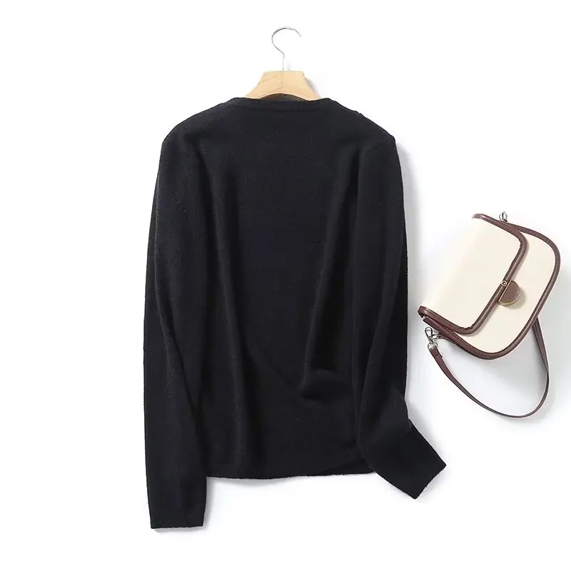 Jenny&Dave High Street Black Pullovers  Ladies Tops Fashion Women's Off Shoulder Knitwear Sweater Women