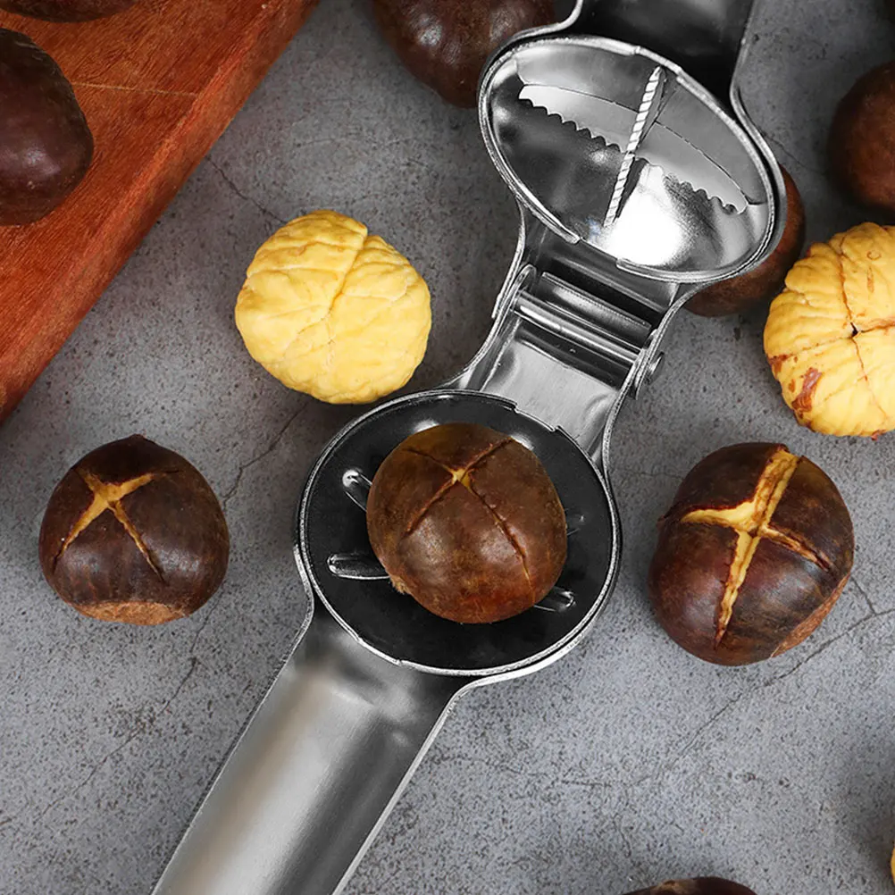 

1Set Chestnut Clip Heavy Duty Stainless Steel Chestnut Shucker Safe Shell Opening Peeling Tool Walnut Opener Smooth Handle