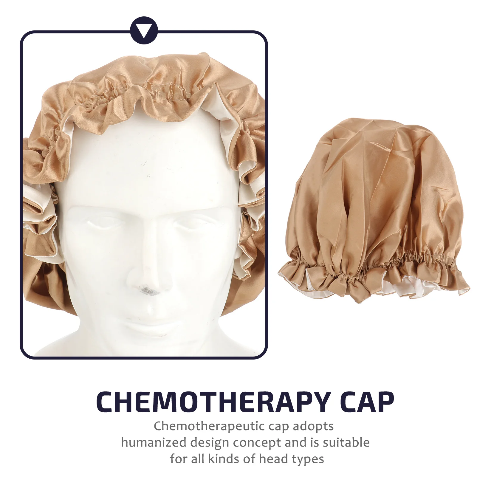 

1pc Satin Lace Large Round Hair Bonnet For Women Sleeping Comfortable Beauty Hat Khaki Night Sleeping Hat