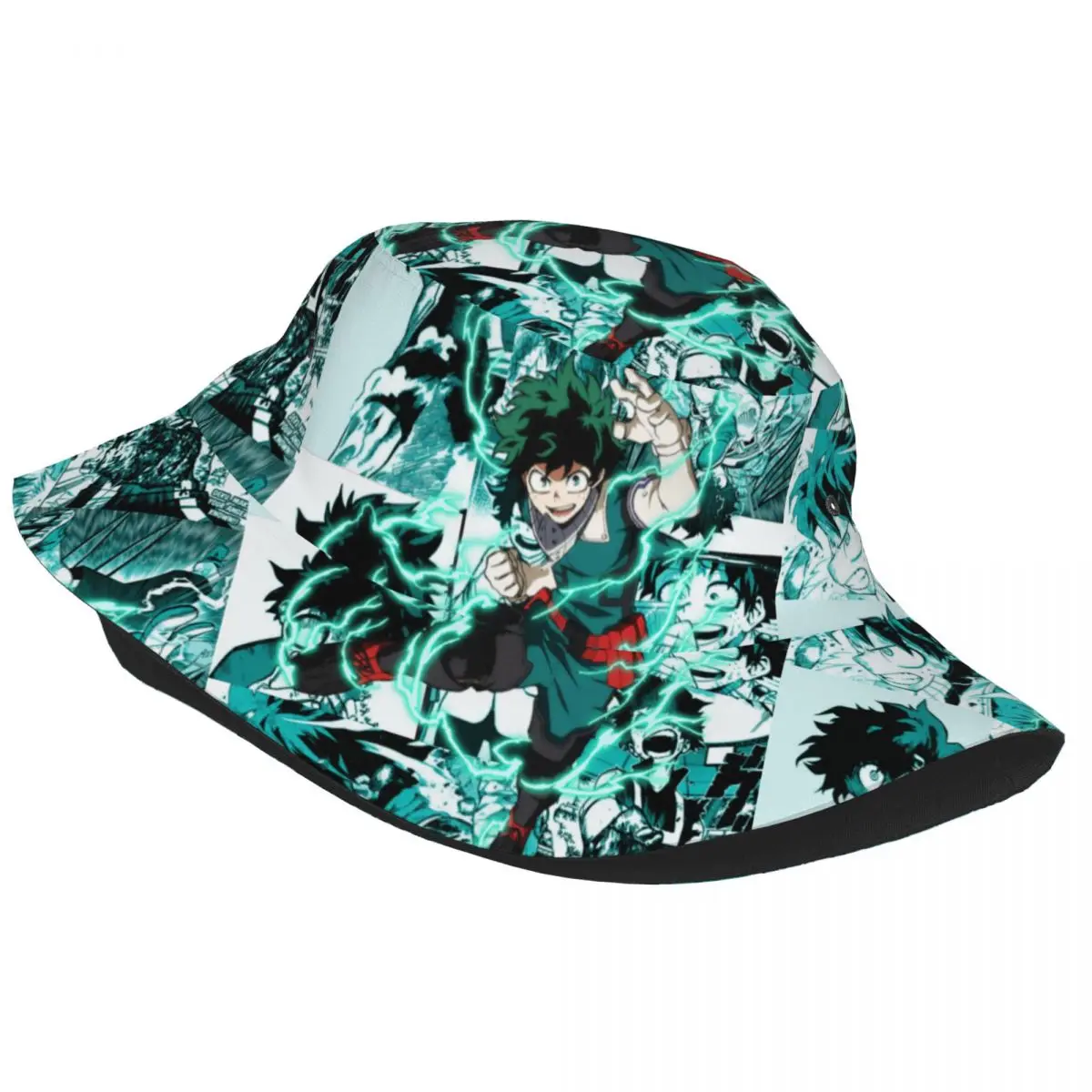 Izuku Midoriya Bucket Hat for Women Summer My Hero Academia Manga Anime Sun Hats Street for Outdoor Sport Fishing Cap Boonie Hat