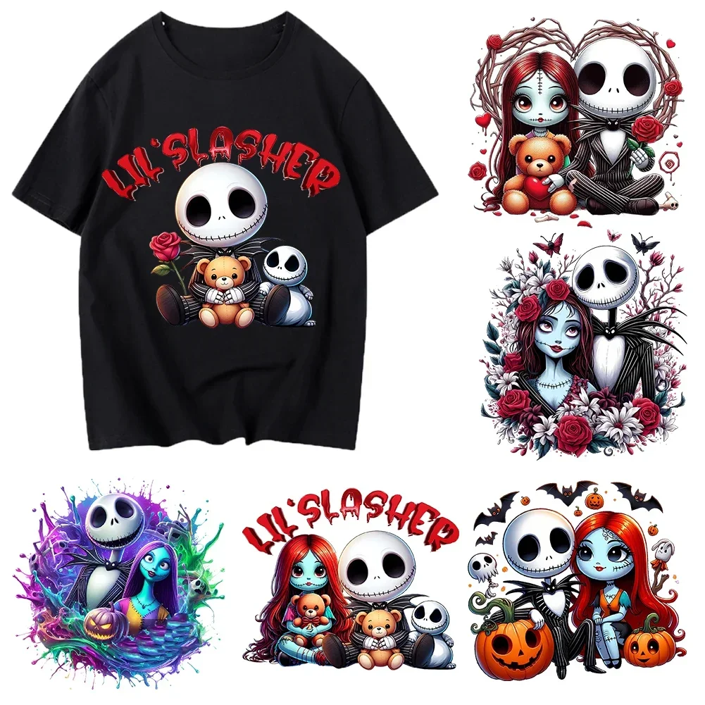 

Новые Рождественские Джек ужасы, термопереносные наклейки для одежды, виниловые термоаппликации с принтом DTF, моющаяся наклейка на футболку