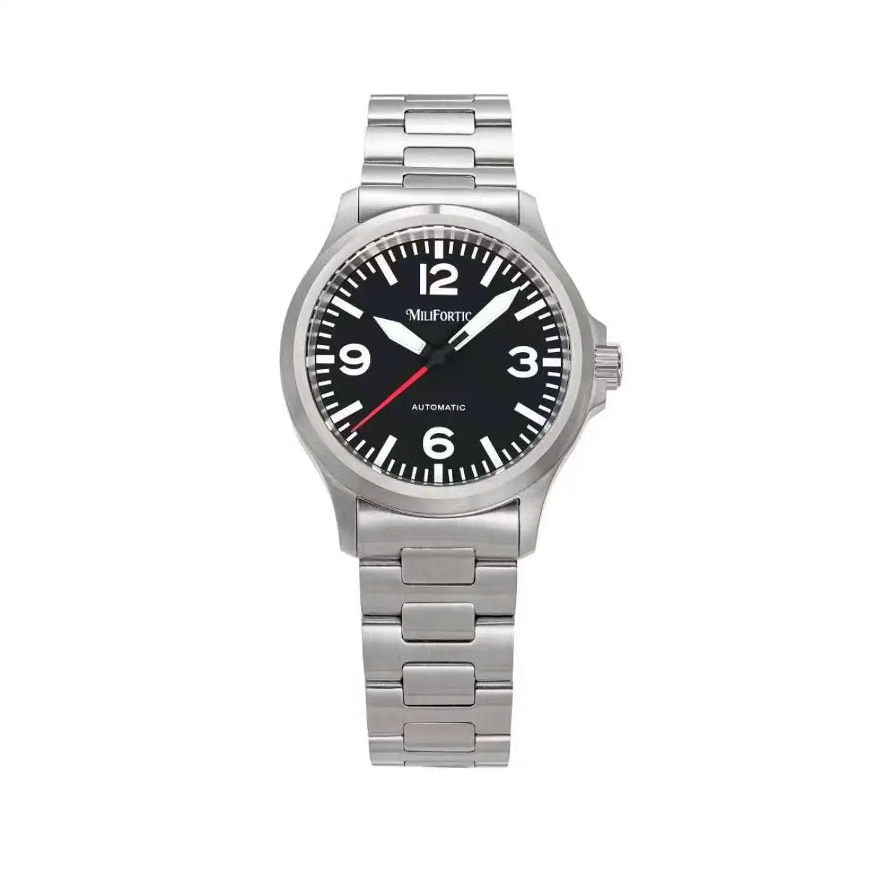 Milifortic 39mm Pilot Watch Man M096 Large Arabic Numerals Dial
