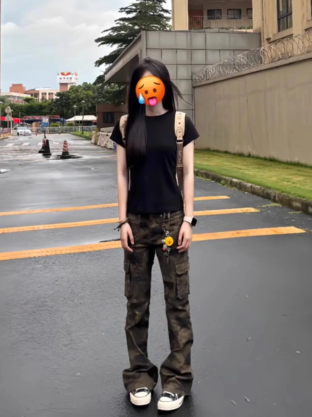 

American High Street Camouflage Work Pants Men's Summer Thin Narrow Slimming Flared Jeans Couples Jeans Youth Trendy Loose St...