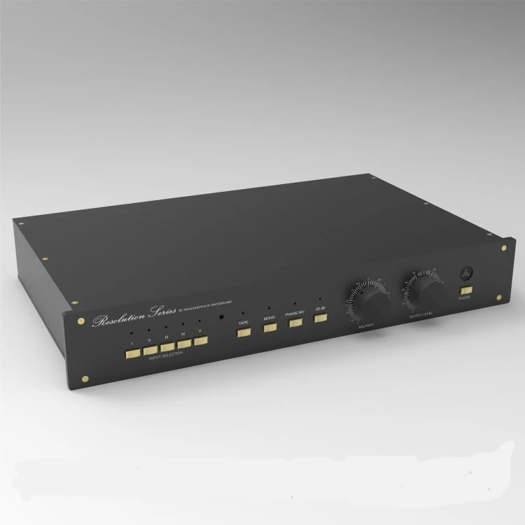 

FM255MKII full-aluminum chassis remote control preamplifier DIY Enclosure box golden black for choose 444*68*260mm