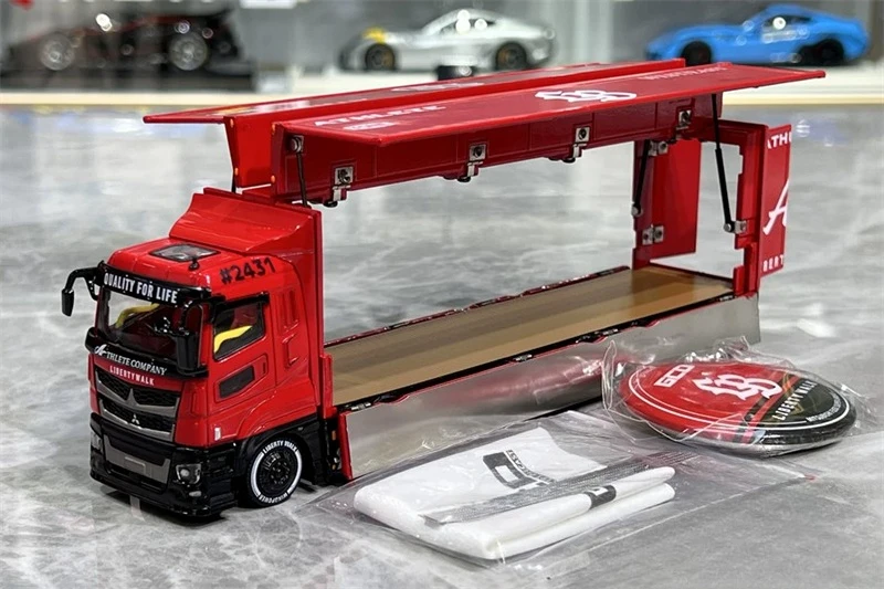 GCD 1:64 LBWK LB-TRUCKS Fuso Super Great Super Silhouette Red Black Alloy Vehicle Collectible Car Model