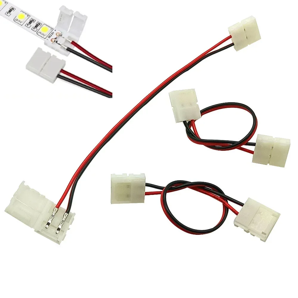 LED Strip Connector for10mm 3528 5050 5630 RGB RGBW IP20 Non-waterproof 2 Pin Tape Light To Wire