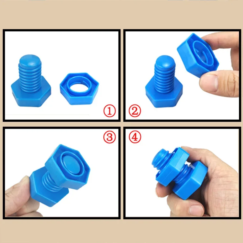 Bloques de construcción de tornillo con forma de tuerca para 20 piezas, rompecabezas, juguetes para niños, juguetes educativos con reconocimiento de Color en forma de Montessori