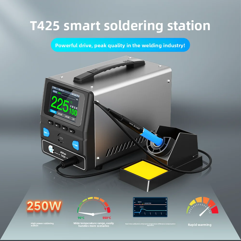 AIXUN T425 High Power Soldering Station, 3s Fast Heating with T245 Handle for BGA PCB Heavy-Duty Repair