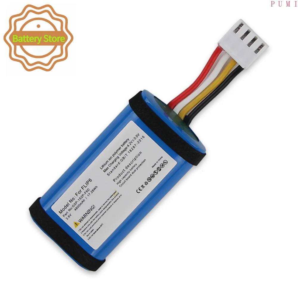 Replacement Battery GSP-1S2P-F6D For JBL Flip 6 Flip6 Portable Wireless Bluetooth Speaker Quality Batteries With Tool 4800mAh