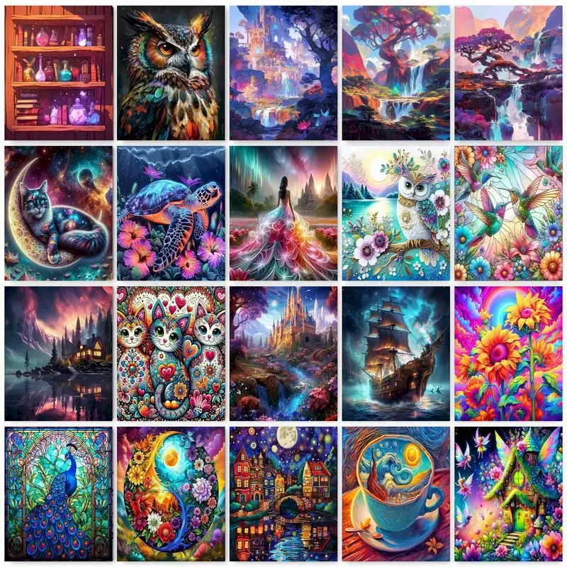 

GATYZTORY 60X75cm Oil Painting By Numbers Animals Diy Gift For Adults Drawing By Numbers Handiwork Artwork Home Decoration