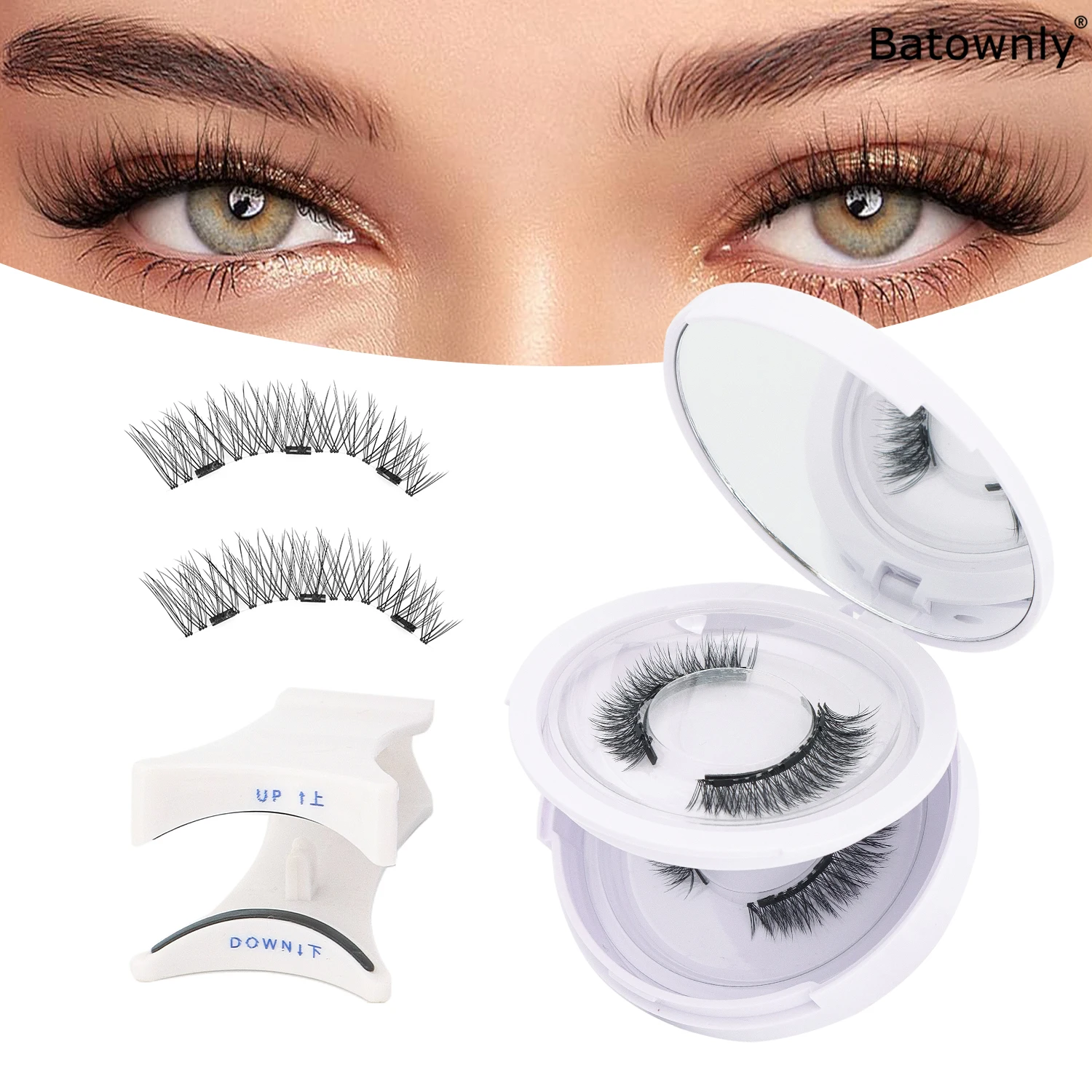 2 paires de cils magnétiques avec applicateur, cils magnétiques doux et réutilisables, aspect naturel, sans colle nécessaire, Kit de cils facile à porter