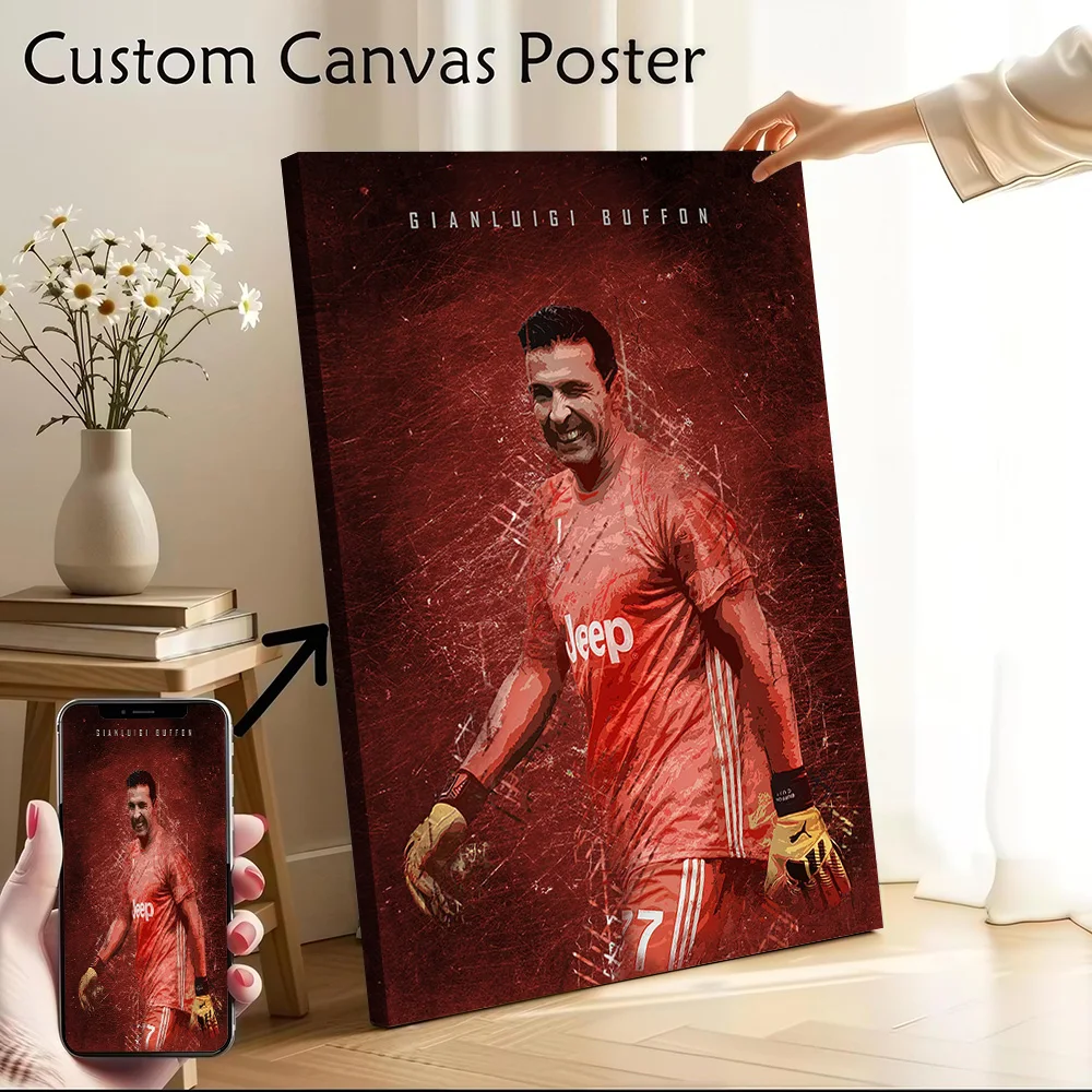 Pôster de Lona Impresso Gianluigi Buffon, Imagens Personalizadas, Arte de Parede, Pintura em Lona para Decoração de Sala de Jogos, Estética Wand Deko