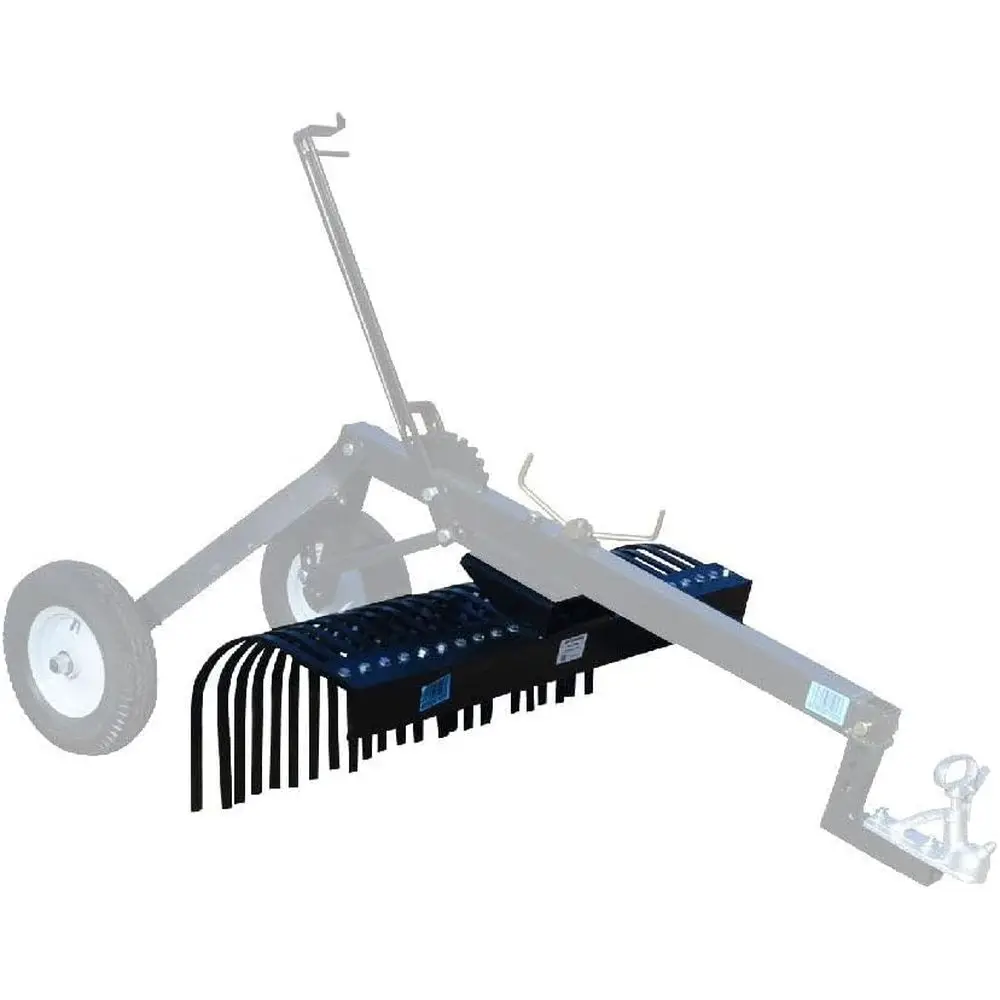 

Adjustable Lawn Rake Attachment with 24 Tines for Gardening and Grass Grooming