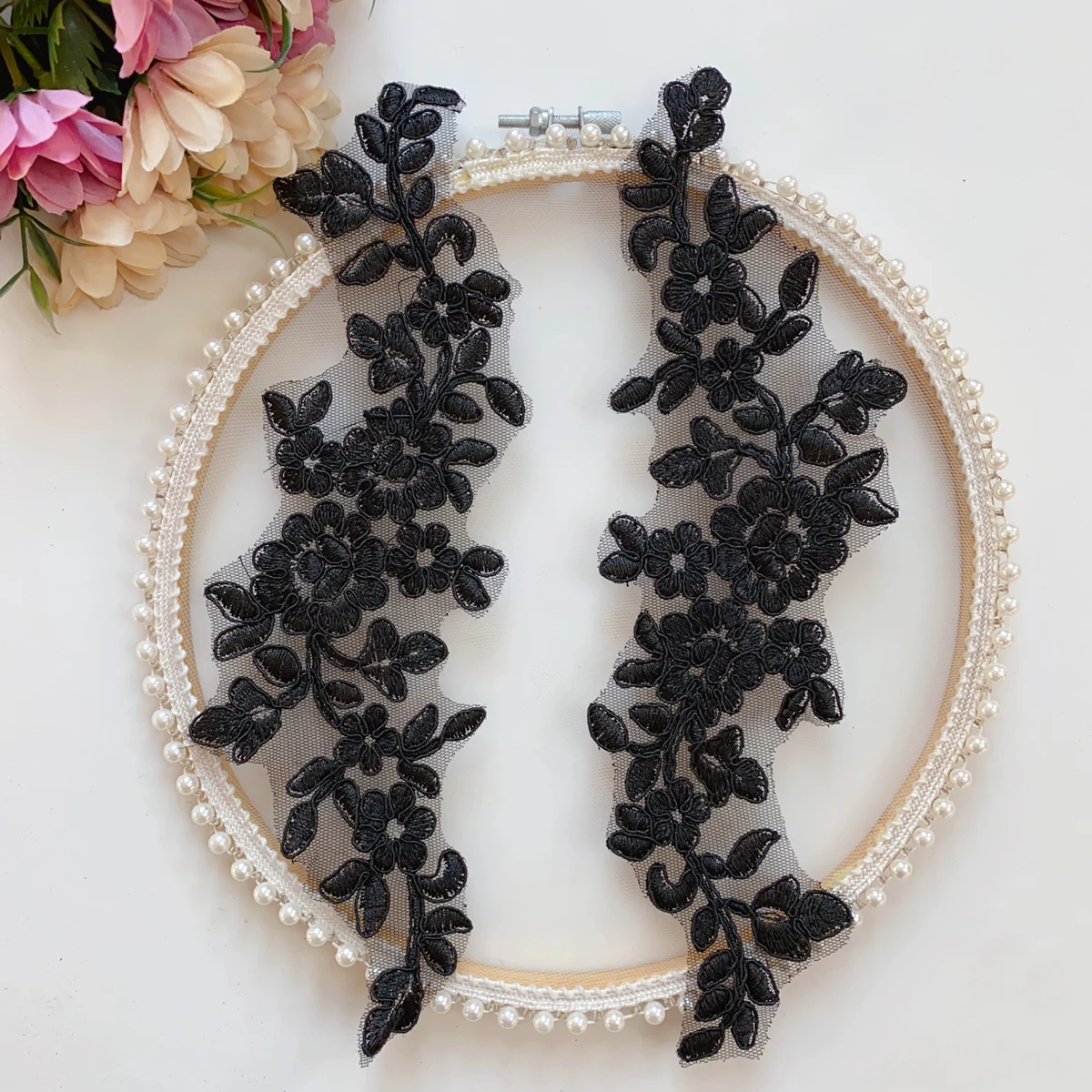 Spitzenblumen mit Spiegeleffekt für Hochzeitskleider, Hochzeitsschuhe, Kopfschmuck, DIY-Nähzubehör, RS5016, 10 Stück/Lot, 14 Farben – Detail 2