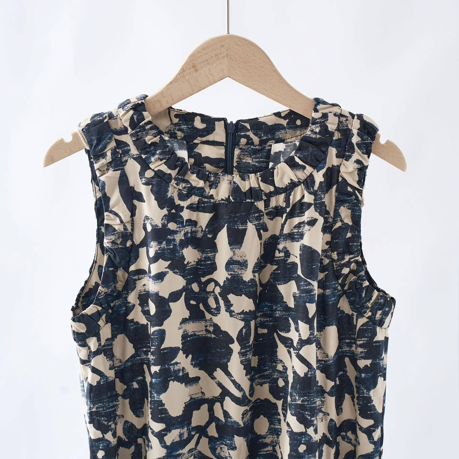 

M Home Spring Summer New Cotton antung Floral Print round Ne Svel Dr with Belt French Sle Waist Cinched Basic ...