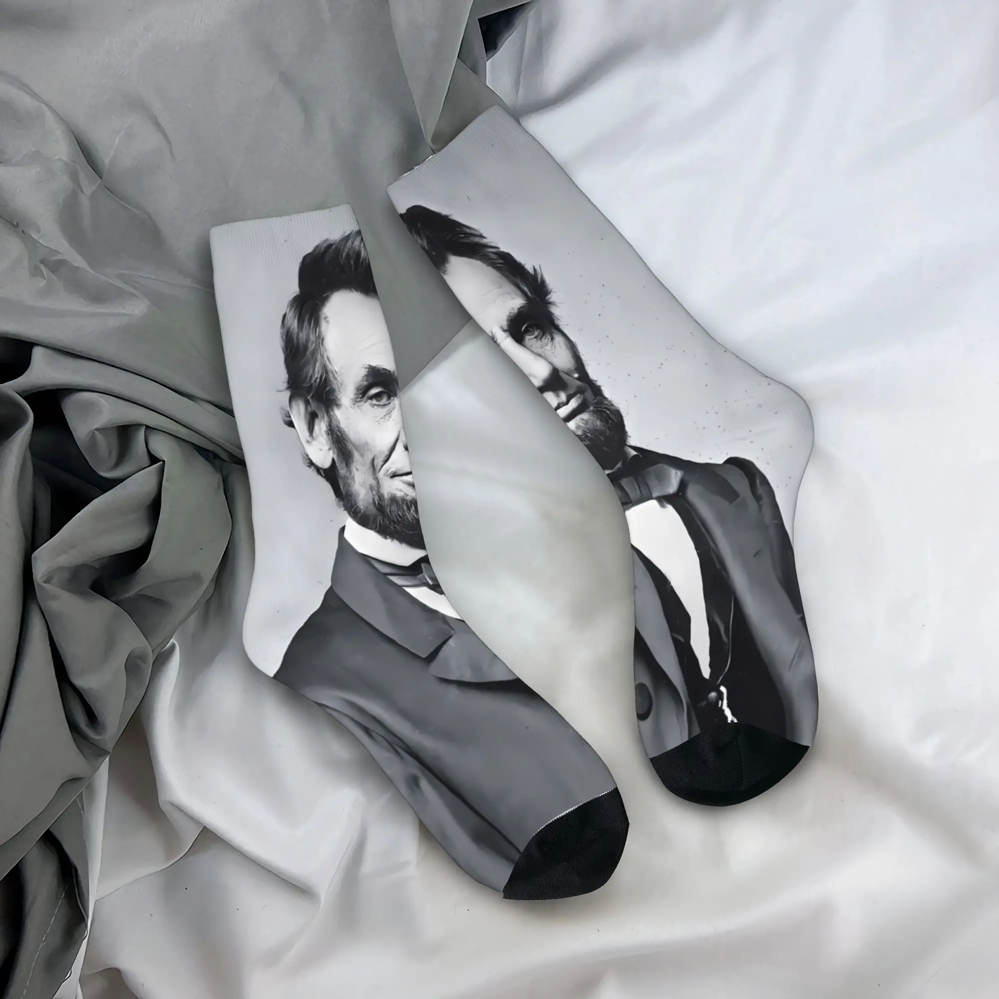 

Abraham Lincoln Stockings Couple Socks Medium Soft Fashion Socks Winter Running Non Skid Design Socks Birthday Present