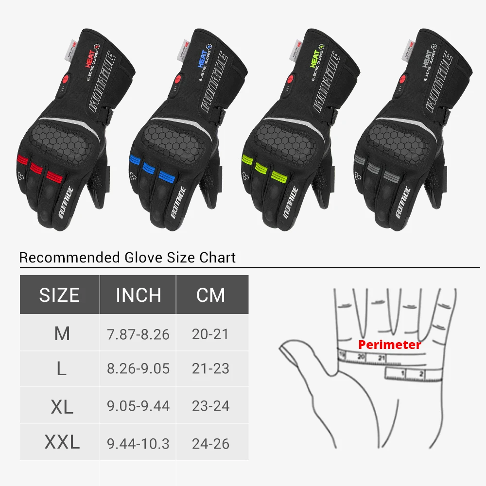 Motorcycle Riding Gloves, Lithium Battery Powered Warm Gloves, Outdoor Waterproof, Winter