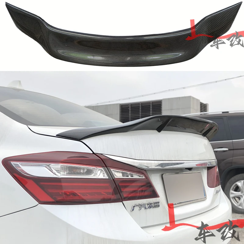 For Honda Accord 9 th Generation R-type Rear Trunk Lid Spoiler Fender Carbon Black Sports Modification Kit 2014 2015 2016 2017