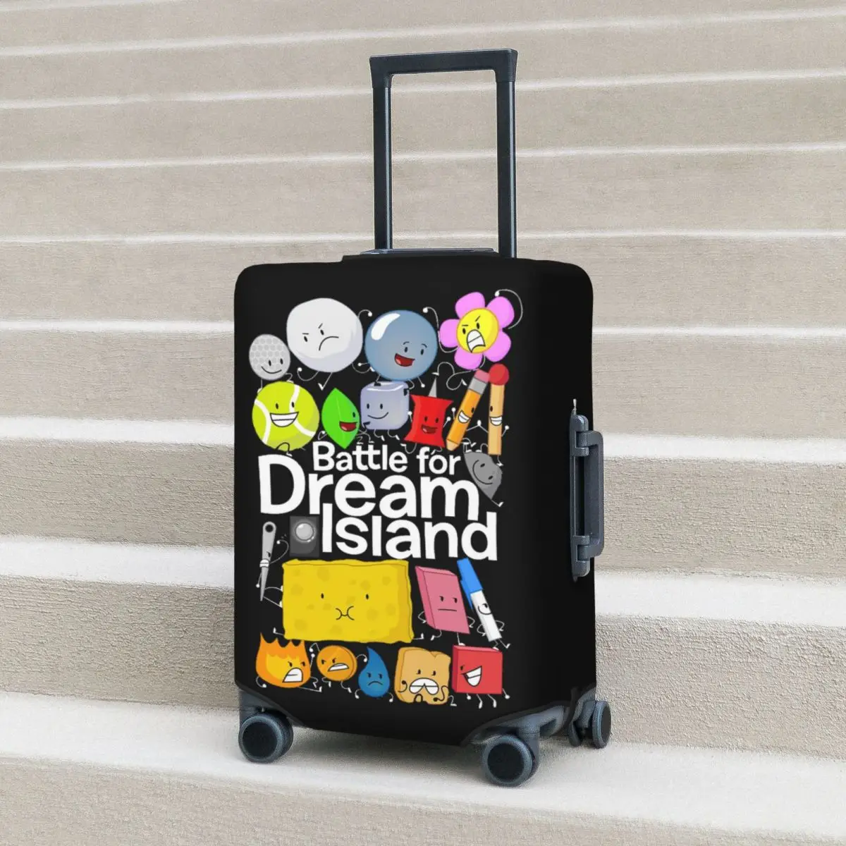 

BFDI Poster Black Suitcase Cover Protection Elastic Travel Luggage Protector Covers for 18-32 Inch