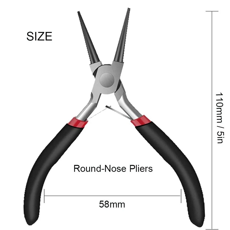 2Pack Bent Chain Nose Pliers And Round Nose Pliers For Crafting And Repair, Jewelry Making Supplies