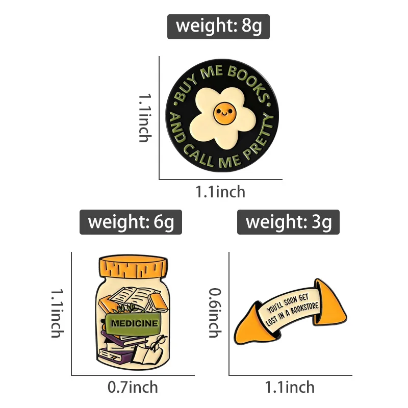 اشتري كتب وأجولني دبابيس المينا الجميلة سوف تفقد قريبا في دبابيس دبابيس التلبيب دبابيس القراءة المضحكة دبابيس المجوهرات #6