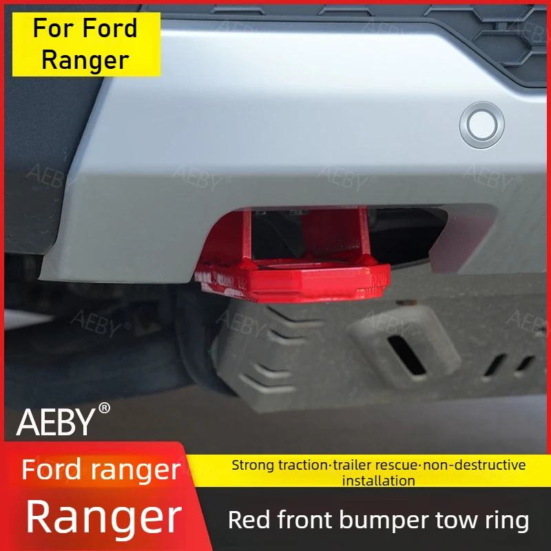 

For Ford Ranger 2022-2026 red tow hook,tractor trailer,red decorative plug,Resume drag,front towing eye,Towing accessories