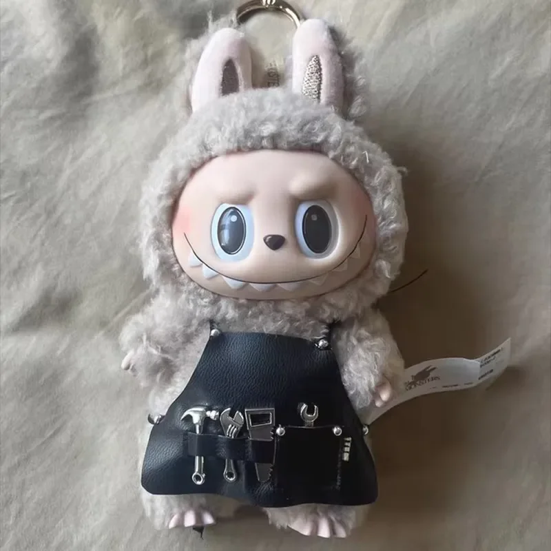 Fartuszek bawełniany 17 cm dla Labubu Repairman z mini narzędziami, śliniak, akcesoria dla lalek BJD, urocze zabawki w stylu naprawczy.
