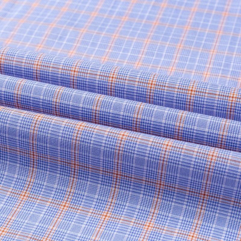 Reine, karierte Hemden aus 100 % Baumwolle für Herren, langärmelig, hochwertiges Business-Casual-kariertes Hemd für Herren, bequem, für formelle Arbeit im Büro