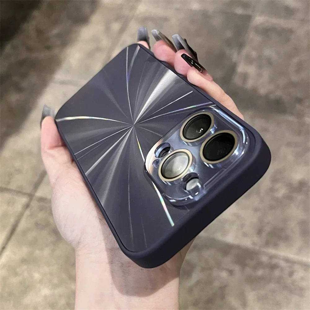 

Colorful Aurora Laser CD Pattern Phone Case For iphone 15 14 13 12 Pro max Glass Camera Lens Protection Shockproof Cover