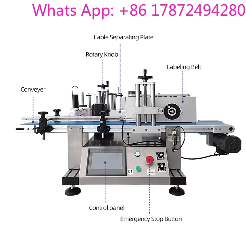 Desktop Automatic Round Plastic Glass Bottle Labeling Machine Self-adhesive Jar Label Sticker Labeler Applicator