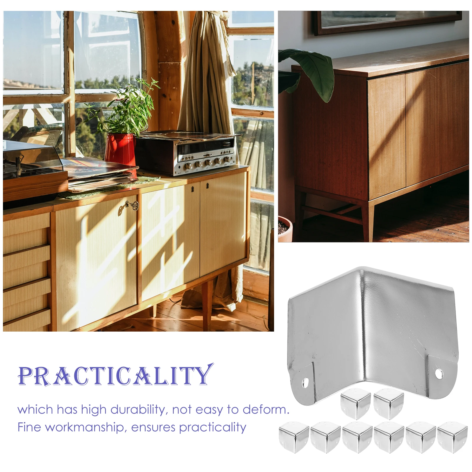 

10 Pcs Corner Protectors Vintage Decorative Edges Covers for Jewelry Cabinet Door Bends Wood Box Wrap