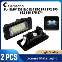Camecho 2pcs LED License Plate Number Light For BMW E39 E60 E61 E90 E91 E92 E93 E82 E88 E70 E71 Car License Plate Lights