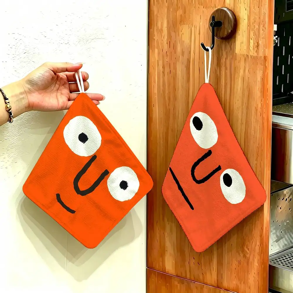 J-Jean-Jullien Minimal-Playful Polyester Cotton Hanging Kitchen Towel, Absorbent Hand Wiping Cloth for Daily Cleaning Drying