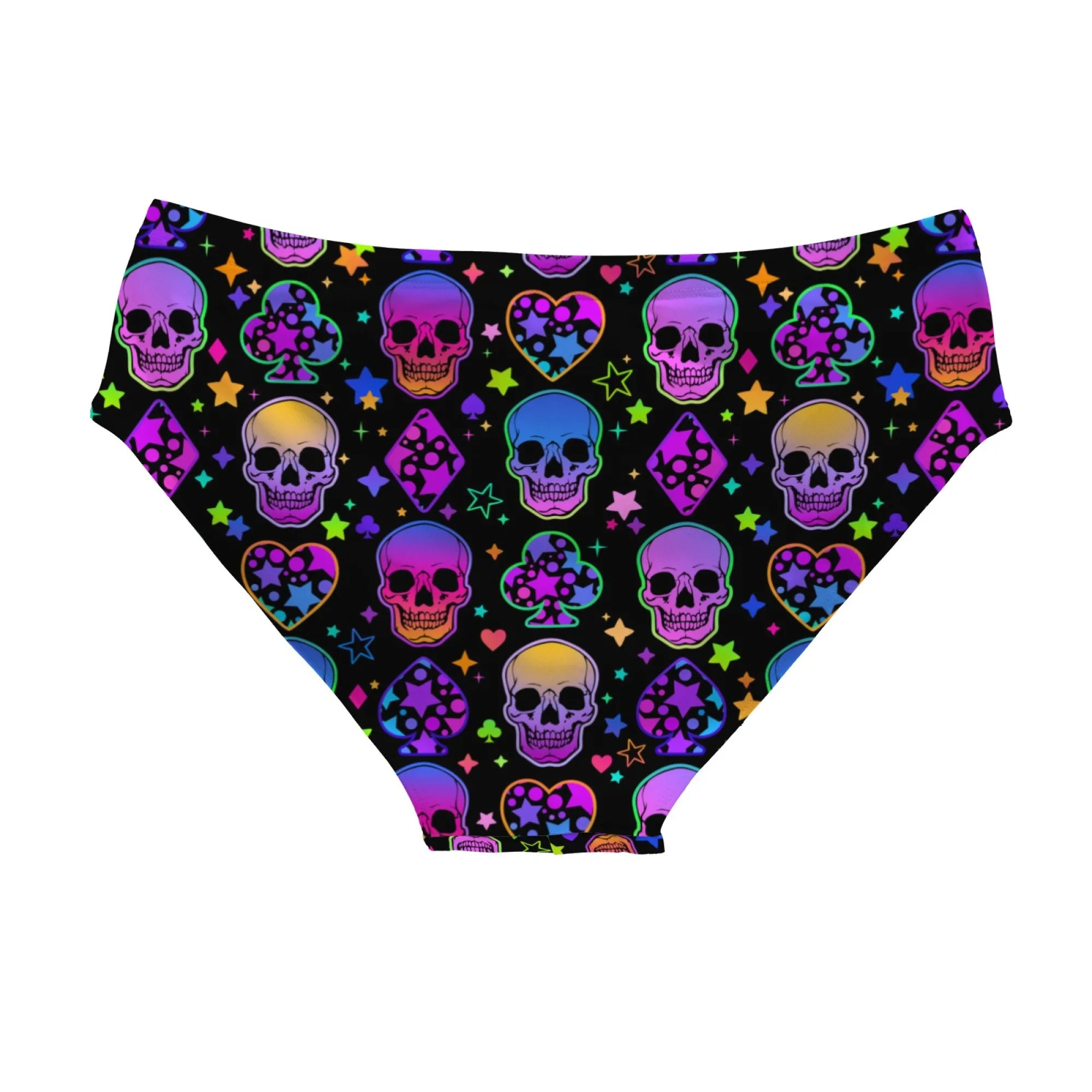 Neon Skull Poker Men's Swimming Trunks Swimsuit Skin-Friendly Comfortable Beach Bikini Surf Shorts Sexy Men's Briefs Swimwear
