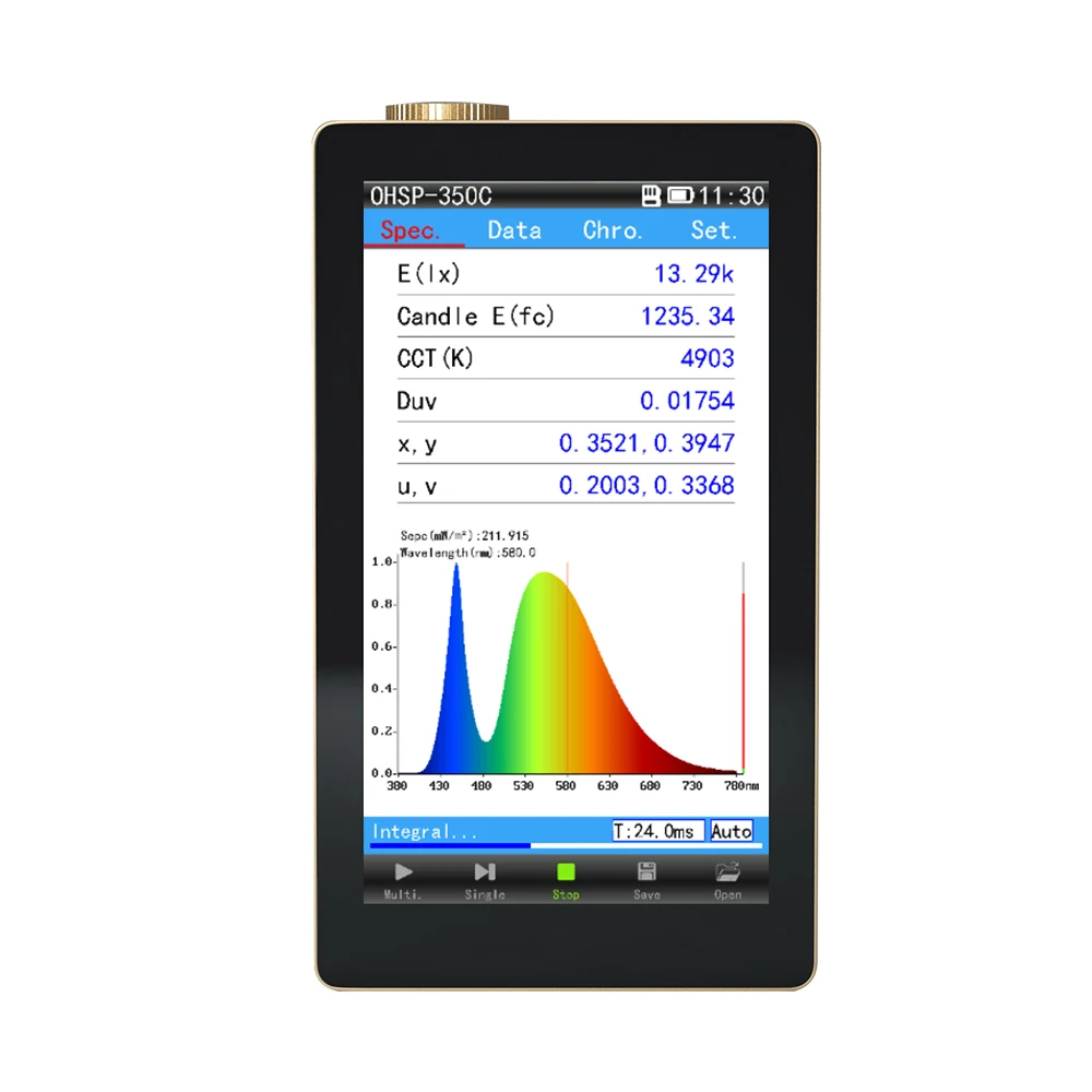 HOPOOCOLOR OHSP350C CCT CRI Meter Light Spectrum Analyzer Spectral Radiance Meter