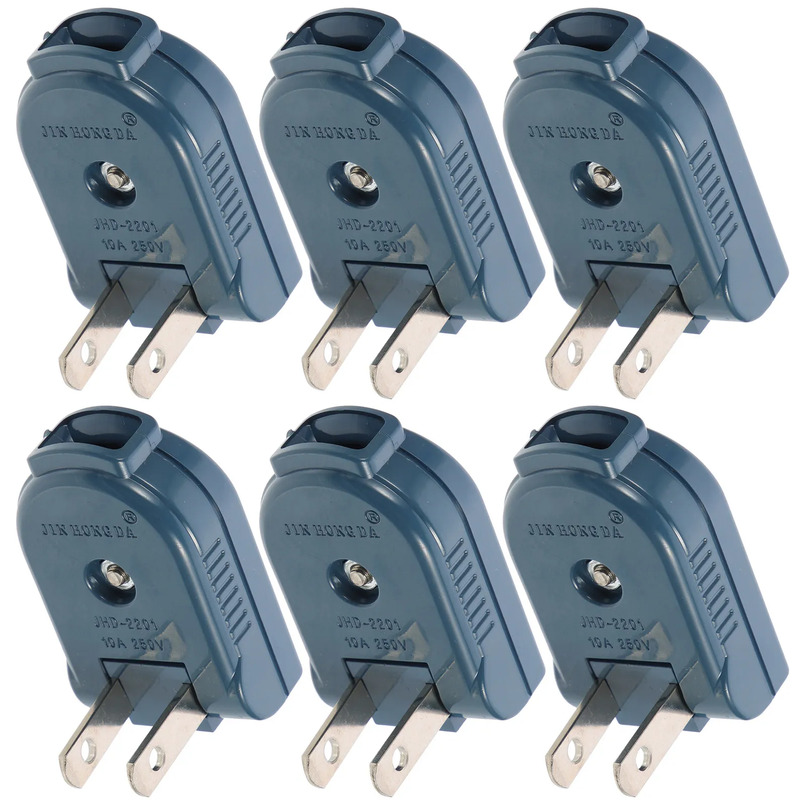 6Pcs Us Standard 2 Prong Plug Replacement 125V 10A Electric Plug Rotatable Screw Lock Designed for Extension Cord Home Use