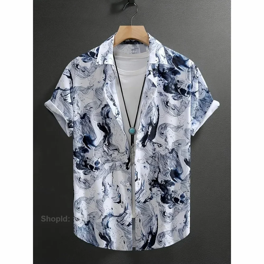 Men's Hawaiian Styles Shirt 3D Plant Floral Print Beach Flower Short-Sleeve Casual Street Fashion Shirts
